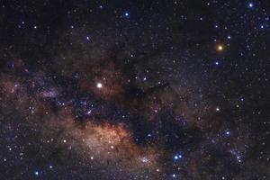 Close up milky way galaxy with stars and space dust in the universe photo