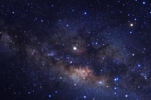 Milky way galaxy with stars and space dust in the universe, Long exposure photograph, with grain. photo