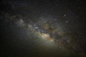 Milky way galaxy with stars and space dust in the universe, Long exposure photograph, with grain. photo