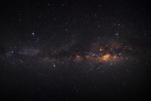 galaxia claramente vía láctea en phitsanulok en tailandia. fotografía de larga exposición con grano foto