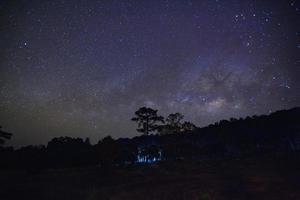 Landscape milky way galaxy with star and space dust in the universe, Long exposure photograph, with grain. photo