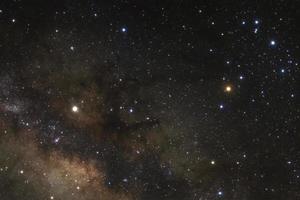 Milky way galaxy with stars and space dust in the universe, Long exposure photograph, with grain. photo