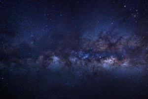 The center of Milky way galaxy with stars and space dust in the universe, Long exposure photograph, with grain. photo