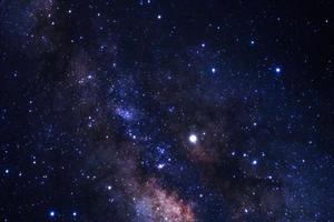 Milky way galaxy with stars and space dust in the universe, Long exposure photograph, with grain. photo