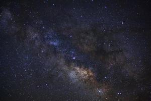 The center of Milky way galaxy with stars and space dust in the universe, Long exposure photograph, with grain. photo