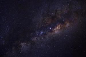 The Center of Milky way galaxy with stars and space dust in the universe, Long exposure photograph, with grain. photo