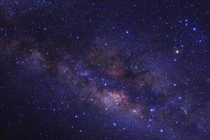 Milky way galaxy with stars and space dust in the universe, Long exposure photograph, with grain. photo