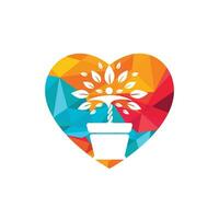 Flower pot and Human plant logo. Growth vector logo. Spa wellness logo concept.