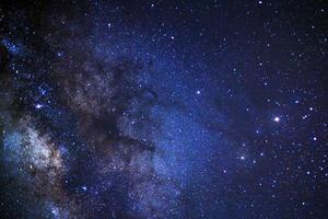 Milky way galaxy with stars and space dust in the universe, Long exposure photograph, with grain. photo