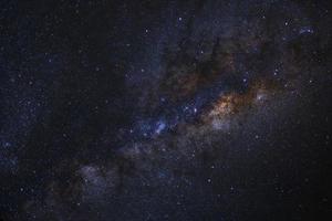 The Center of Milky way galaxy with stars and space dust in the universe, Long exposure photograph, with grain. photo
