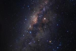 Milky way galaxy with stars and space dust in the universe, Long exposure photograph, with grain. photo