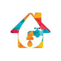 Plumbing vector logo design business template. Illustration of faucet plumbing home logo design template.