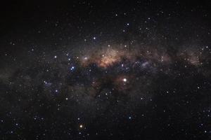 Milky way galaxy with stars and space dust in the universe, Long exposure photograph, with grain. photo