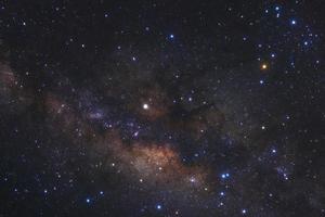 Milky way galaxy with stars and space dust in the universe, Long exposure photograph, with grain. photo
