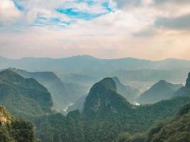 beautiful landscape view from Tianmen mountain with clear Sky in zhangjiajie city China.Tianmen mountain the travel destination of Hunan zhangjiajie city China photo