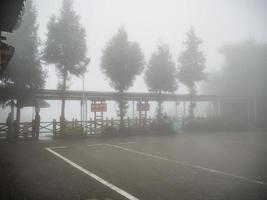 la niebla cubre toda la montaña tianzi en el parque forestal nacional zhangjiajie en el distrito wulingyuan de la ciudad china de zhangjiajie en el día de niebla. foto