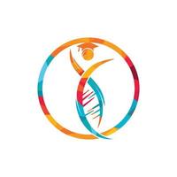 Student dna vector logo template. Genetic education vector logo design concept.