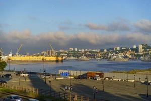 Vladivostok, Russia - July 24, 2021 Cityscape overlooking the Golden Horn Bay. photo