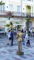 Yalta, Crimea-June 8, 2021  Urban landscape with people on the street photo