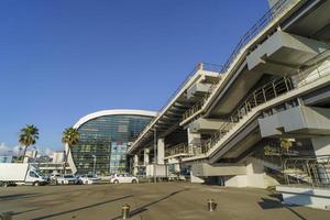 Sochi, Russia - July 28, 2022  Urban landscape with Adler railway station photo