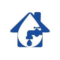 Plumbing vector logo design business template. Illustration of faucet plumbing home logo design template.