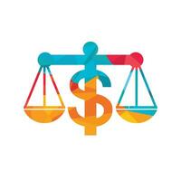 Money scale vector logo design. Dollar balance finance logo concept.