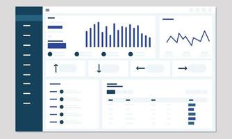 Dashboard ui flat wireframe concept illustration vector