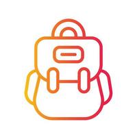 icono de contorno degradado de paquete de bolsa para niños vector