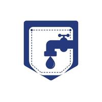 Plumbing app vector logo design template. Faucet with pocket icon vector design.