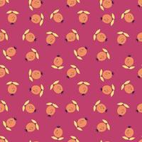 Seamless pattern with pomegranate fruit. Botanical fruits wallpaper. vector