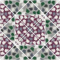 Vintage oak mosaic seamless pattern. Maple foliage endless wallpaper. Botanical backdrop tile. vector
