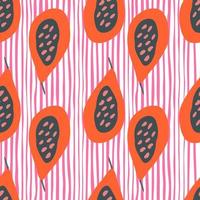 seamless pattern with papayas. Papaya ornament background. Fruits backdrop. vector