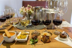 Wine tasting with food photo