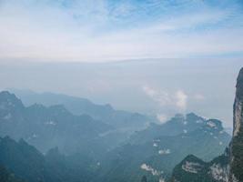 beautiful view on Tianmen mountain with clear Sky in zhangjiajie city China.Tianmen mountain the travel destination of Hunan zhangjiajie city China photo