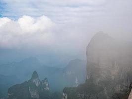 beautiful view on Tianmen mountain national park with clear Sky in zhangjiajie city China.Tianmen mountain the travel destination of Hunan zhangjiajie city China photo