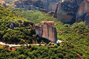 Meteora is a rock formation in central Greece hosting one of the largest and most precipitously built complexes of Eastern Orthodox monasteries, second in importance only to Mount Athos. photo