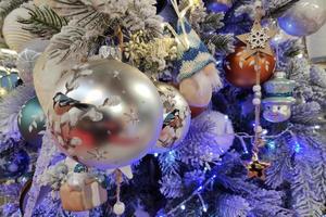 Christmas decorations on a tree photo