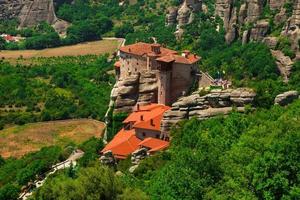 Meteora is a rock formation in central Greece hosting one of the largest and most precipitously built complexes of Eastern Orthodox monasteries, second in importance only to Mount Athos. photo