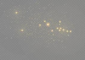 Yellow sparks glitter special light effect. Vector sparkles. Christmas abstract pattern. Sparkling magic dust particles
