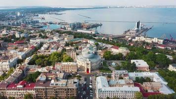 vue aérienne de la ville et du port d'odessa video