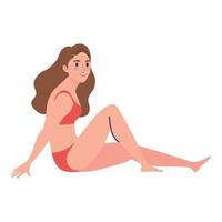 woman with red swimsuit vector