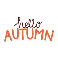 hello autumn message vector