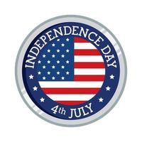 Independence day seal stamp vector