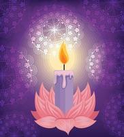 lotus flower with candle vector