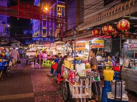 Bangkok Thailand- 15 November 2018 Unacquainted Thai people or tourist walking in Bangkok China town Thailand,Bangkok China Town Street Food Heaven For Tourists photo