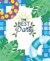 best party lettering in pool vector