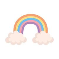 clouds and rainbow vector