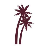 trees palms silhouettes vector