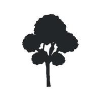 tree plant silhouette style vector