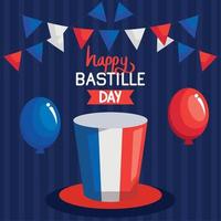 bastille day lettering poster vector